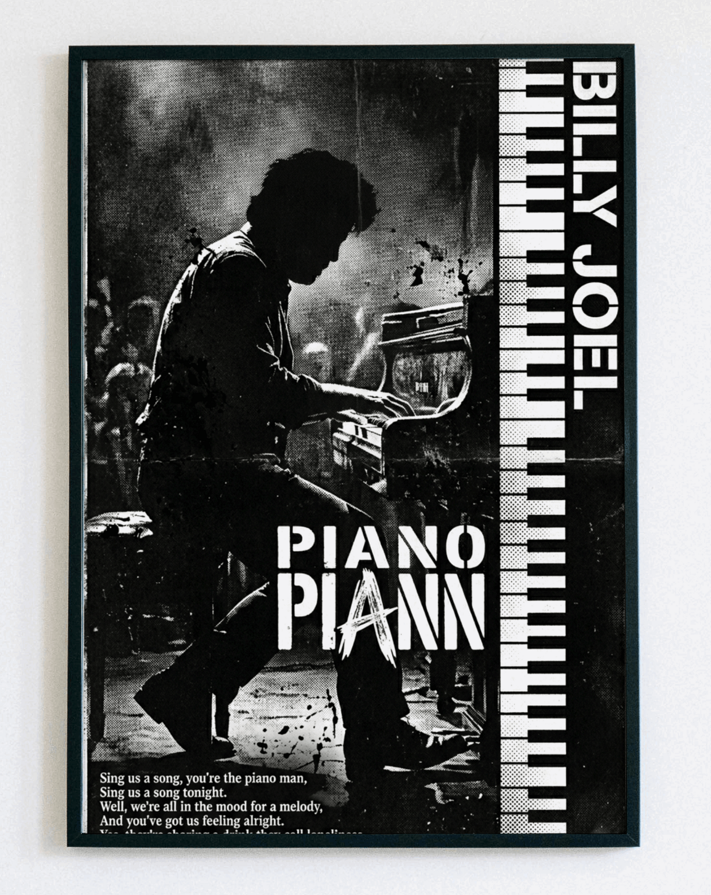 Obraz w ramce Billy Joel Piano Man – muzyczna dekoracja ścienna z napisem do salonu i pokoju muzycznego – Demarro