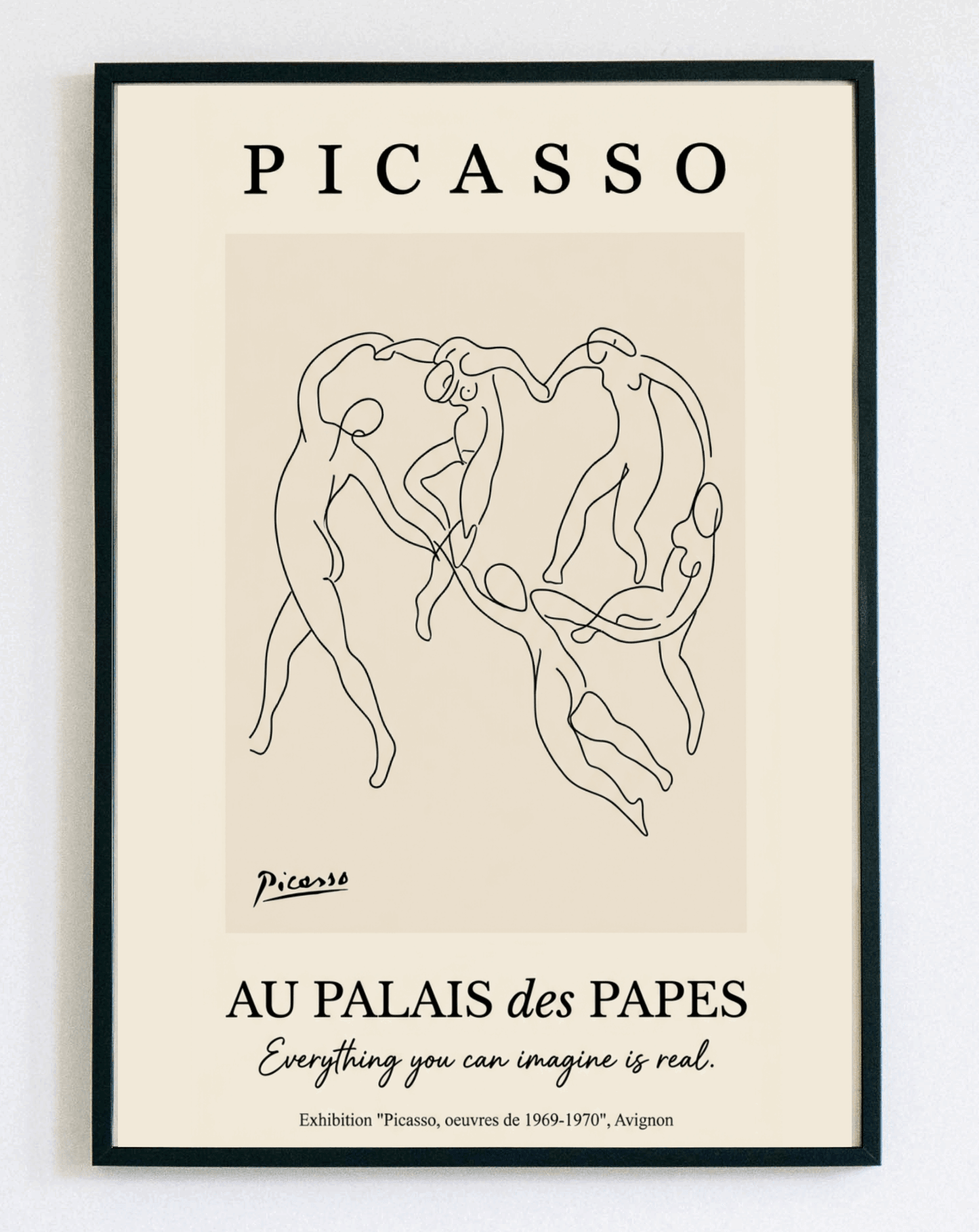 Artystyczny obraz w ramce Picasso – minimalistyczna grafika line art inspirowana sztuką nowoczesną do salonu i sypialni – Demarro