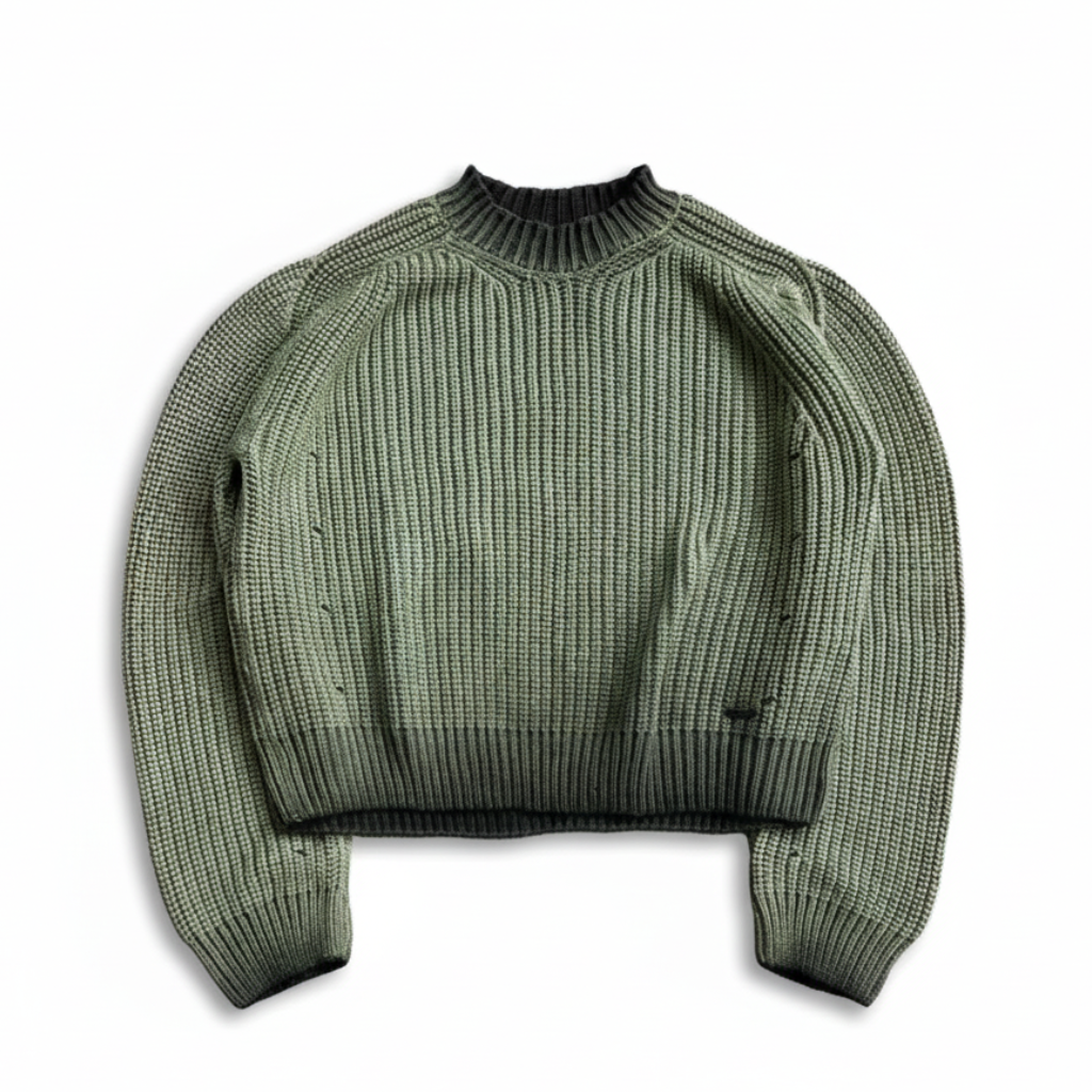 Ombre Moss Vintage Knit Pullover