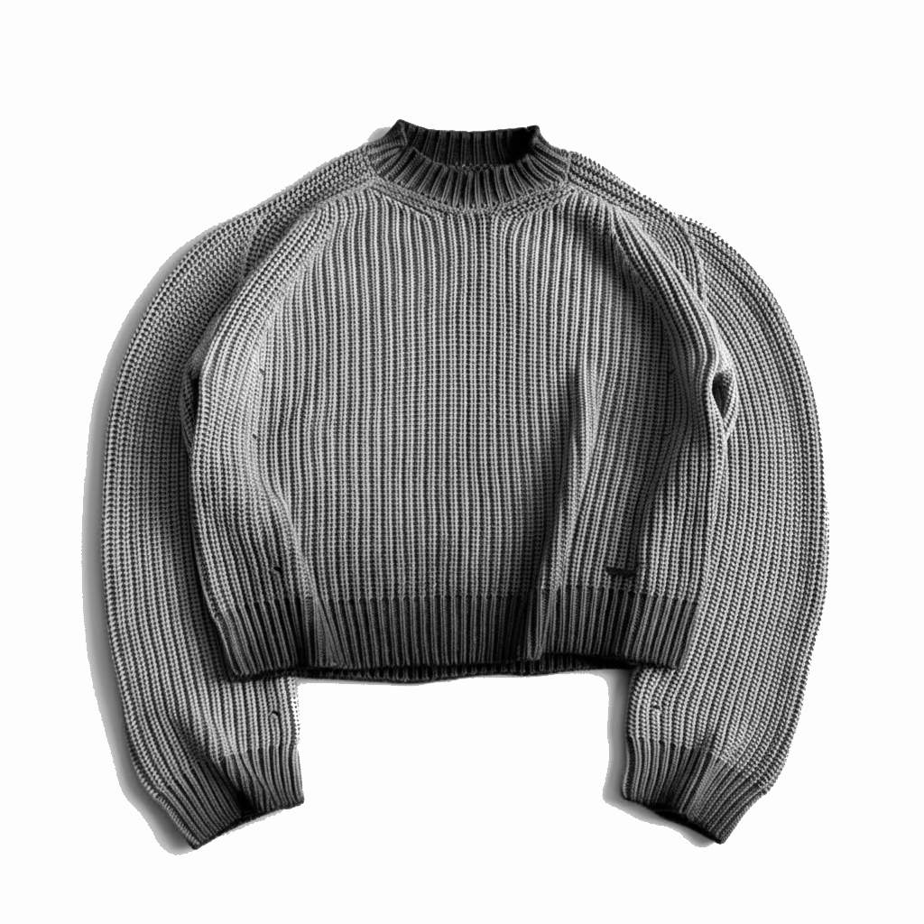 Black-Grey Ombre Vintage Knit Pullover