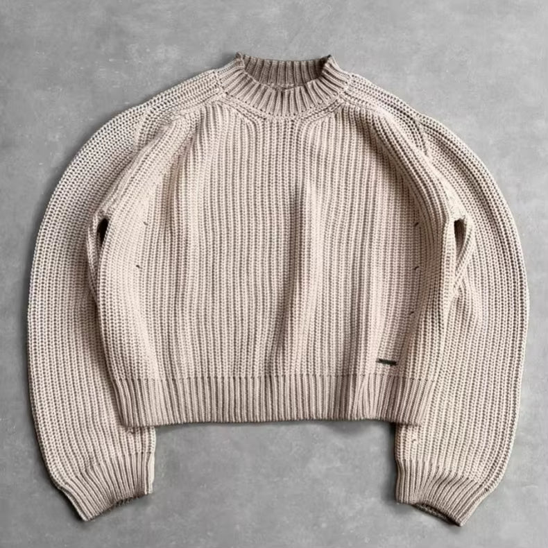 Oatmeal Vintage Knit Pullover