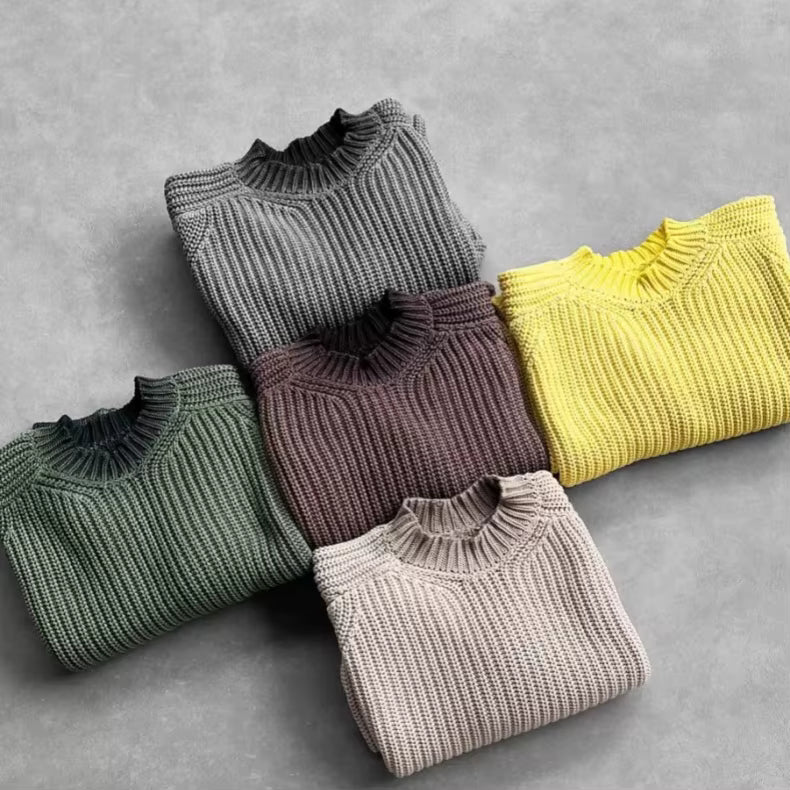 Ombre Moss Vintage Knit Pullover