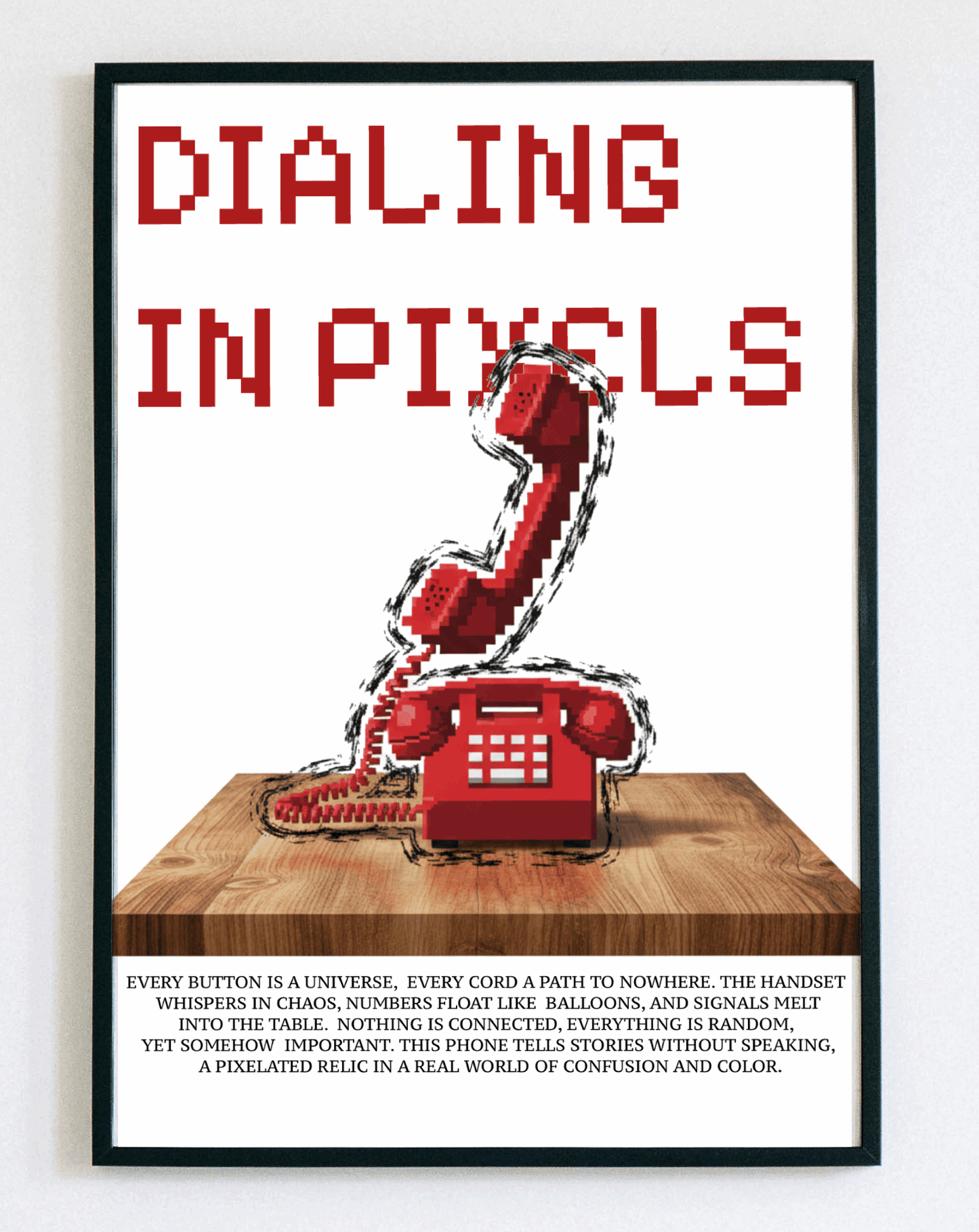 Nowoczesny obraz w ramce Dialing in Pixels – stylowa dekoracja do salonu, sypialni i biura – Demarro