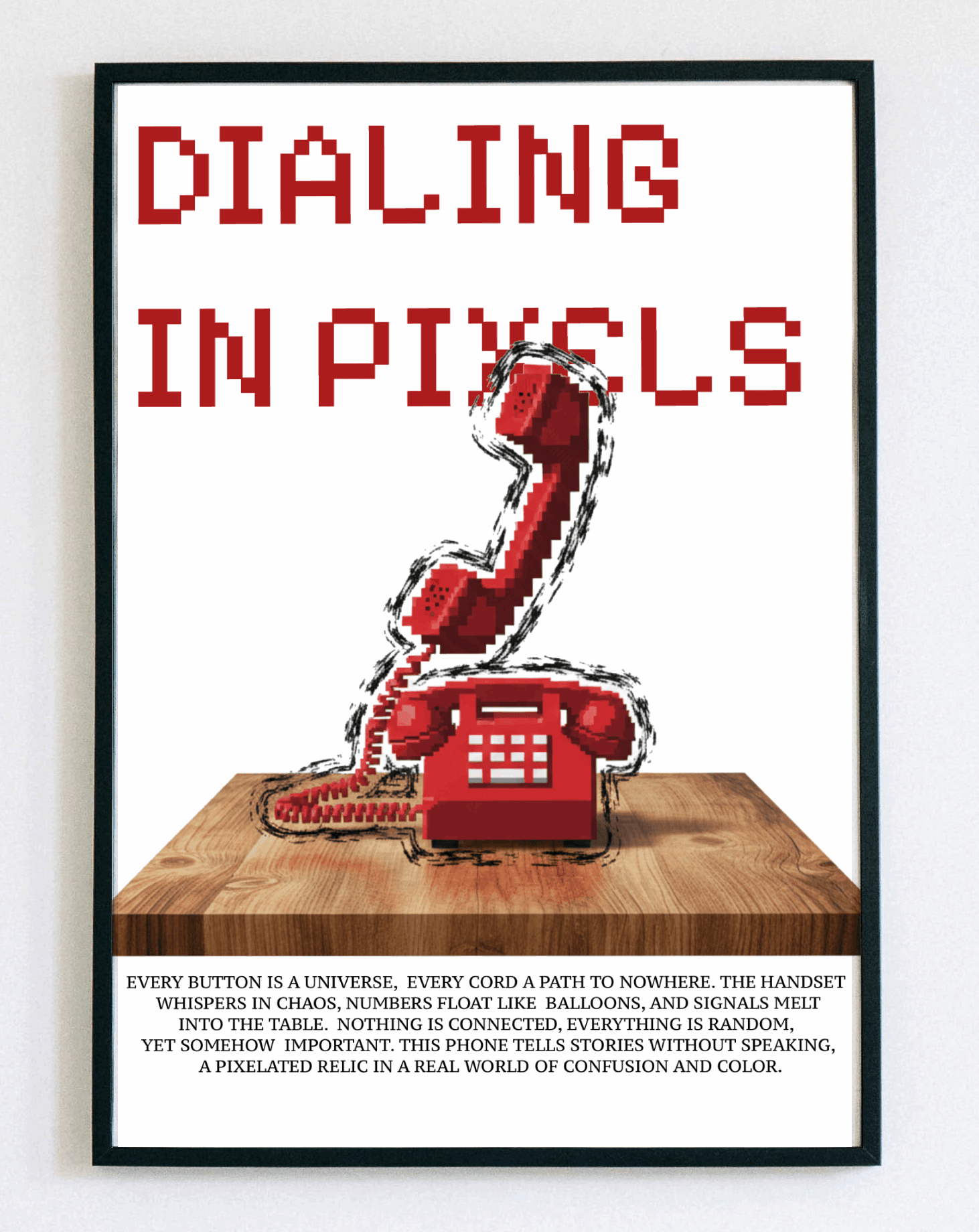 Nowoczesny obraz w ramce Dialing in Pixels – stylowa dekoracja do salonu, sypialni i biura – Demarro