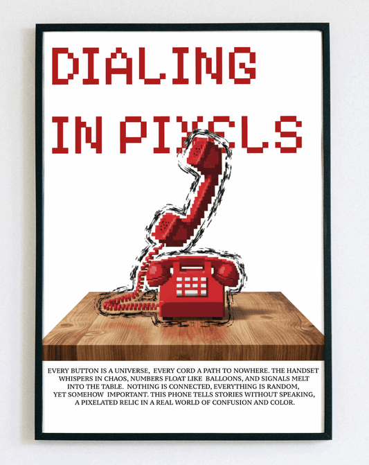 Nowoczesny obraz w ramce Dialing in Pixels – stylowa dekoracja do salonu, sypialni i biura – Demarro