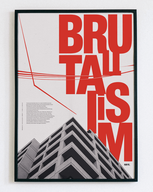 Obraz w ramce Brutalism Architecture – minimalistyczna architektura brutalistyczna do nowoczesnego salonu i biura – Demarro