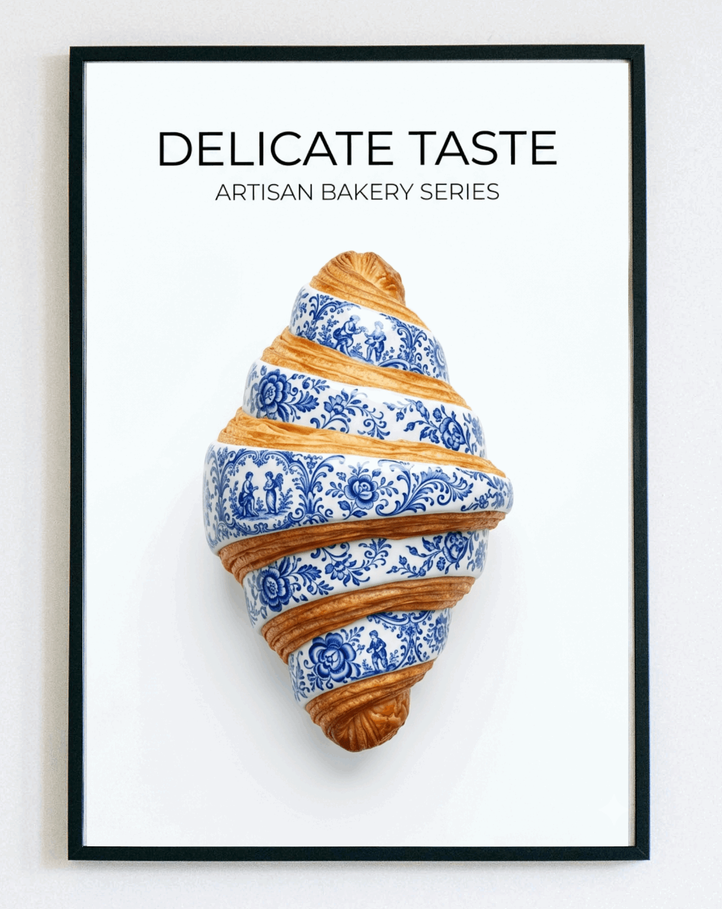 Minimalistyczny obraz w ramce Delicate Taste – nowoczesna grafika z napisem do jadalni, kuchni i salonu – Demarro