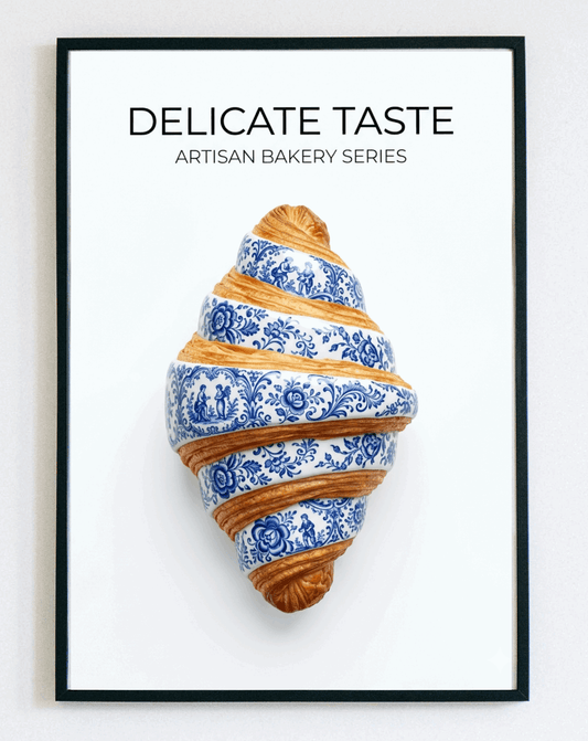 Minimalistyczny obraz w ramce Delicate Taste – nowoczesna grafika z napisem do jadalni, kuchni i salonu – Demarro