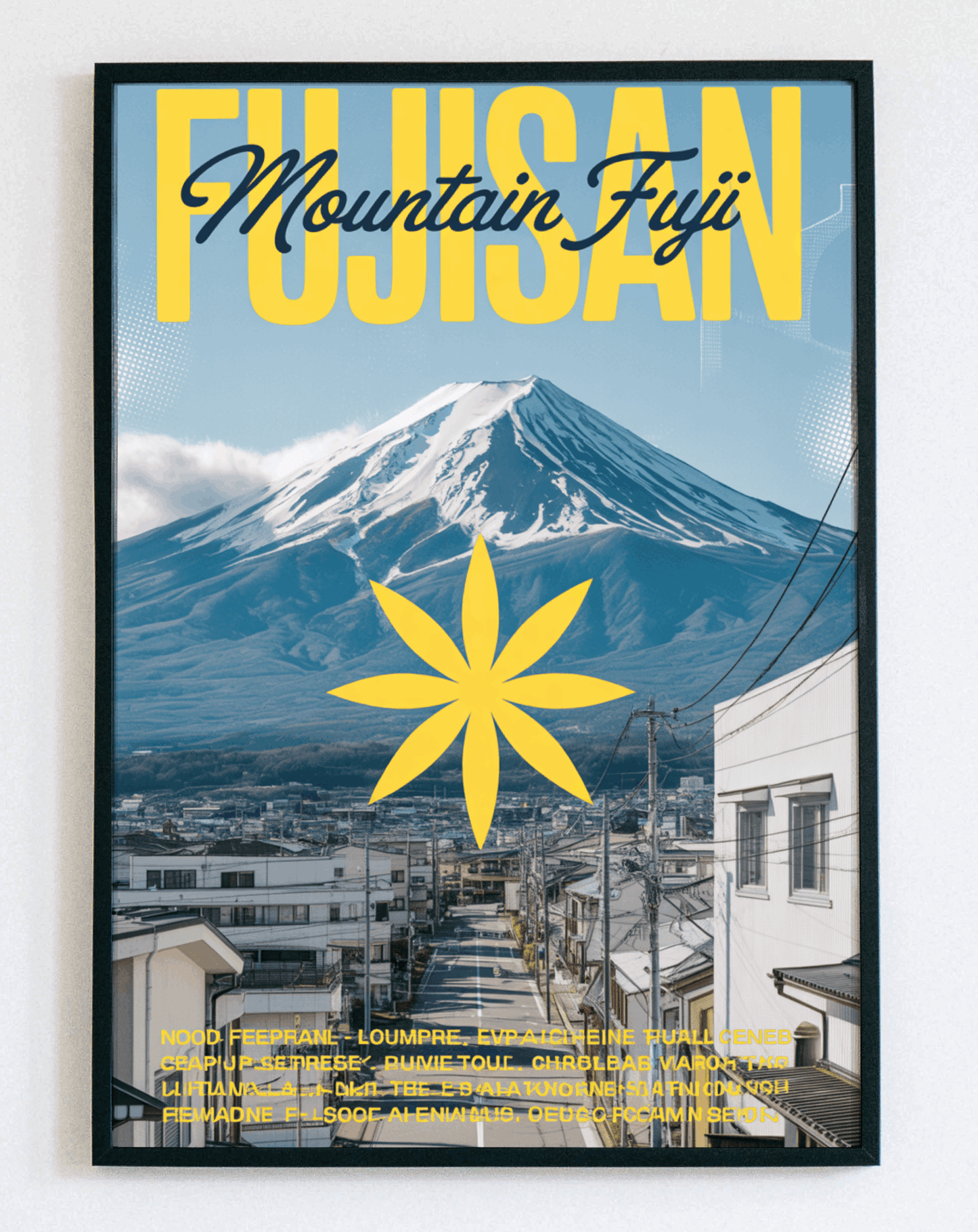 Obraz w ramce Fujisan Mountain Fuji – nowoczesna grafika z motywem góry Fuji w stylu japońskim i urban – Demarro
