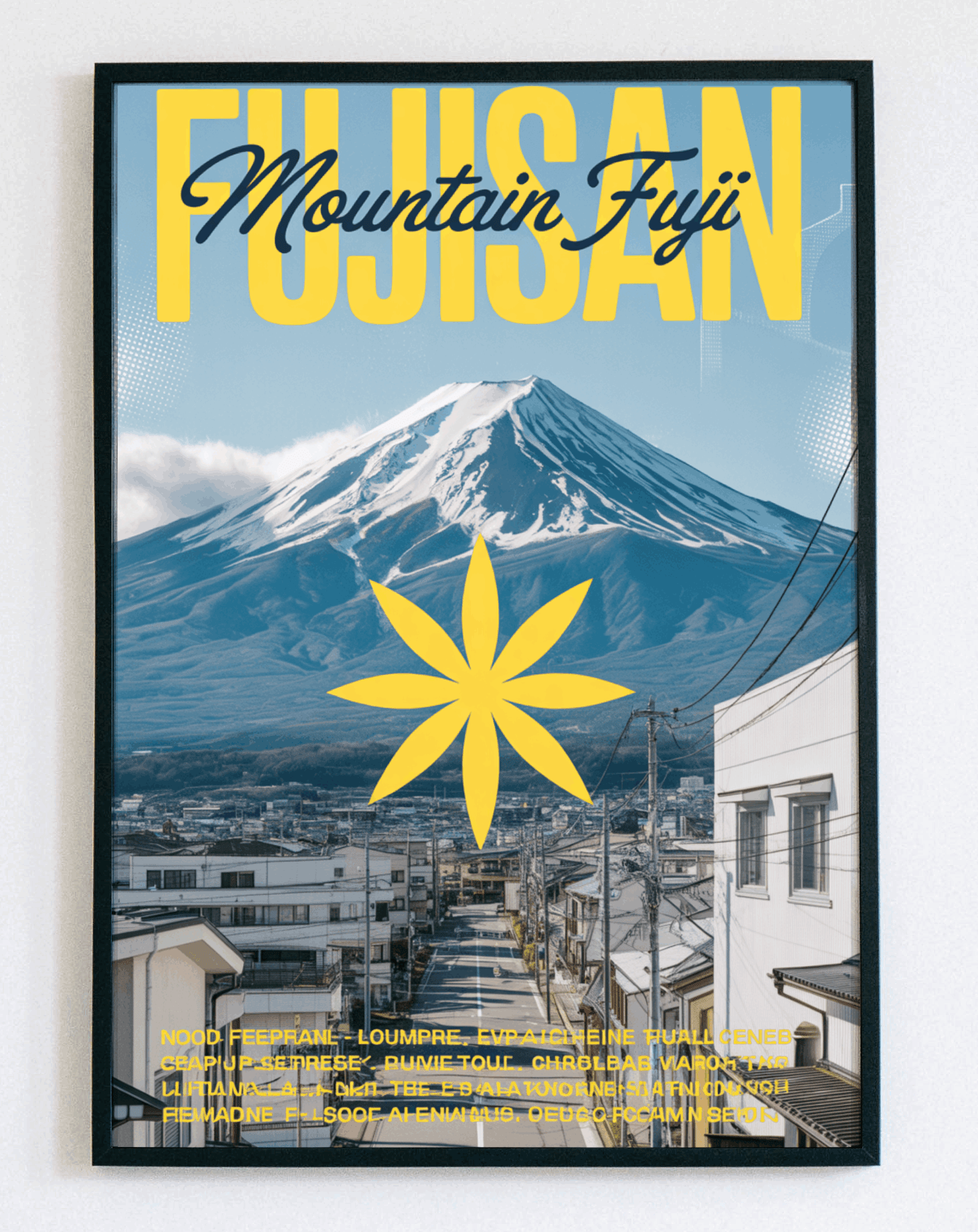 Obraz w ramce Fujisan Mountain Fuji – nowoczesna grafika z motywem góry Fuji w stylu japońskim i urban – Demarro