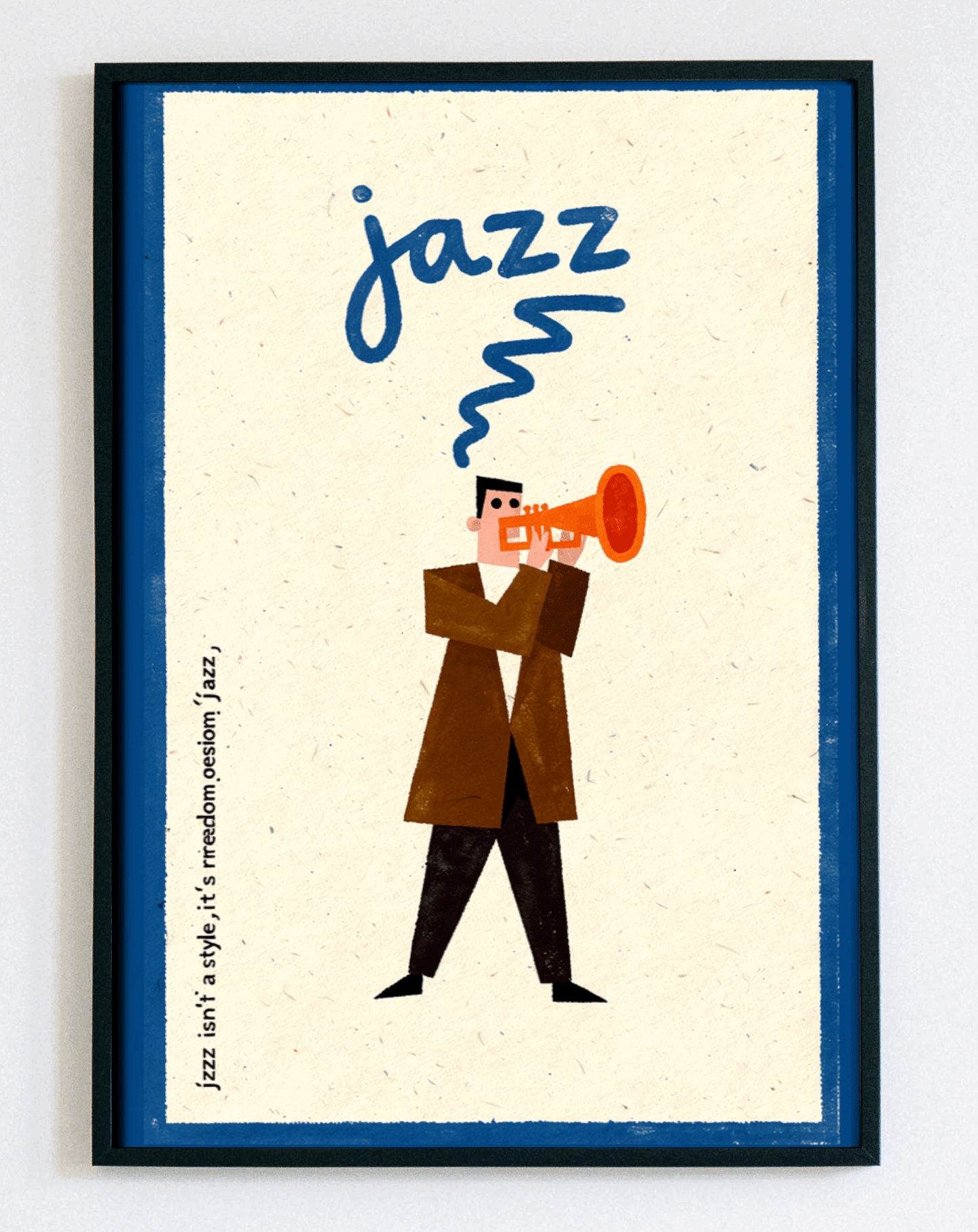 Obraz w ramce Jazz Freedom – muzyczna dekoracja ścienna z napisem do salonu i gabinetu – Demarro