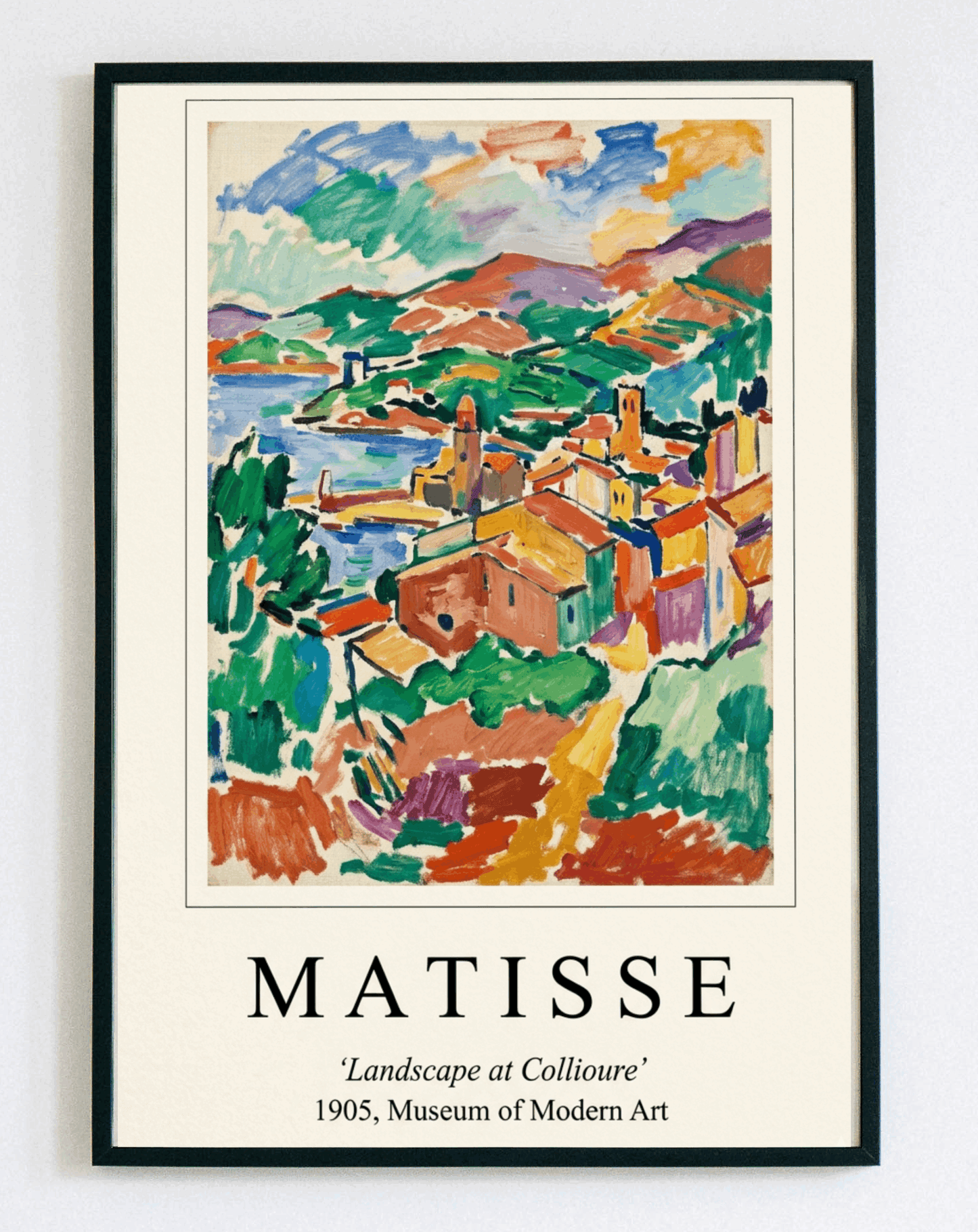 Artystyczny obraz w ramce Matisse Landscape Collioure – nowoczesna grafika inspirowana fowizmem do salonu i sypialni – Demarro
