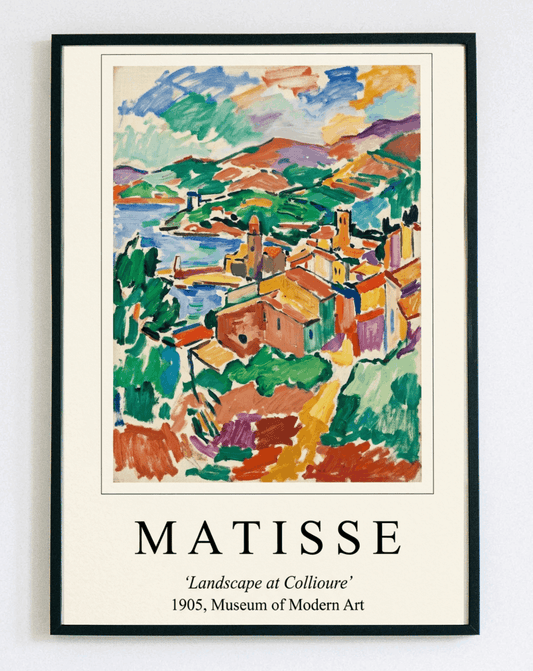 Artystyczny obraz w ramce Matisse Landscape Collioure – nowoczesna grafika inspirowana fowizmem do salonu i sypialni – Demarro