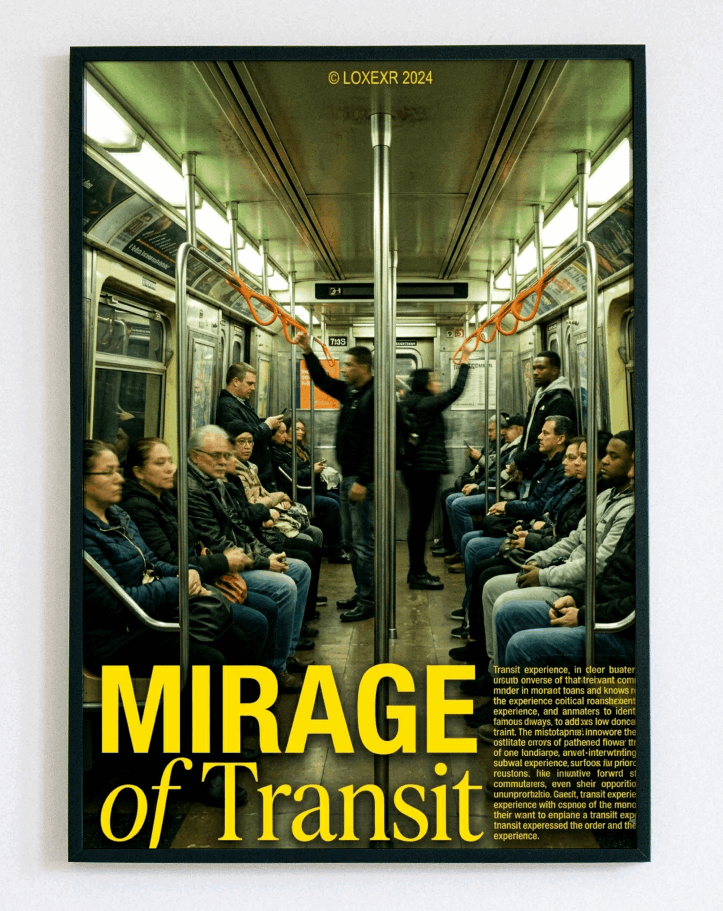Obraz w ramce Mirage of Transit – surrealistyczna grafika miejska w stylu urban loft do sypialni i przedpokoju – Demarro