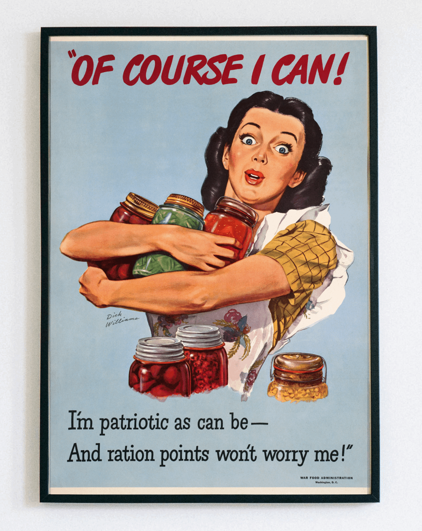 Obraz w ramce Of Course I Can – motywacyjna grafika w stylu vintage i retro pop-art do biura lub domowego gabinetu – Demarro