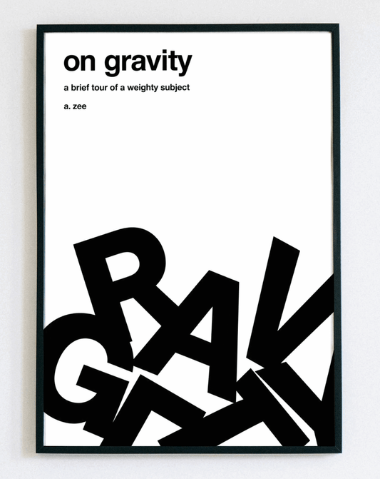 Minimalistyczny obraz w ramce On Gravity – nowoczesna grafika z napisem do salonu i gabinetu – Demarro
