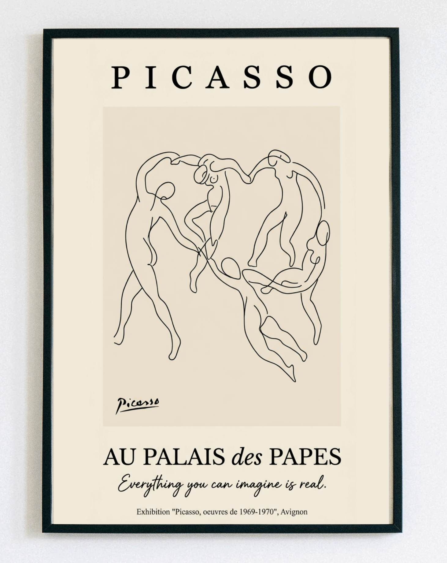 Artystyczny obraz w ramce Picasso – minimalistyczna grafika line art inspirowana sztuką nowoczesną do salonu i sypialni – Demarro