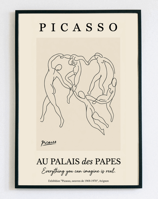Artystyczny obraz w ramce Picasso – minimalistyczna grafika line art inspirowana sztuką nowoczesną do salonu i sypialni – Demarro
