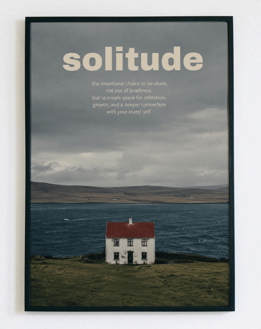 Obraz w ramce Solitude House Nature – minimalistyczna grafika w klimacie miejskiej natury do salonu i sypialni – Demarro