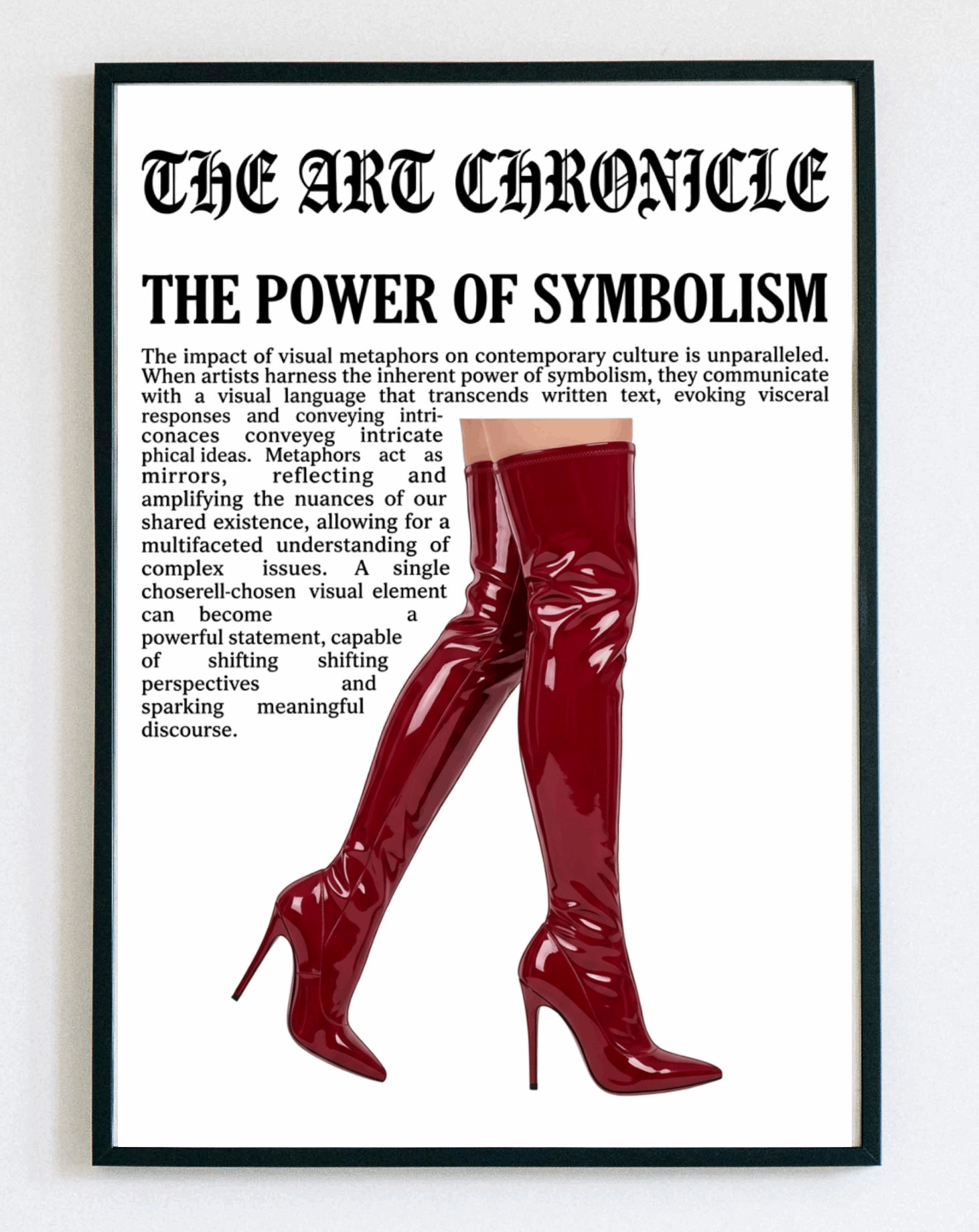Obraz w ramce The Art Chronicle – elegancka grafika inspirowana okładką magazynu o sztuce w stylu retro do salonu i gabinetu – Demarro