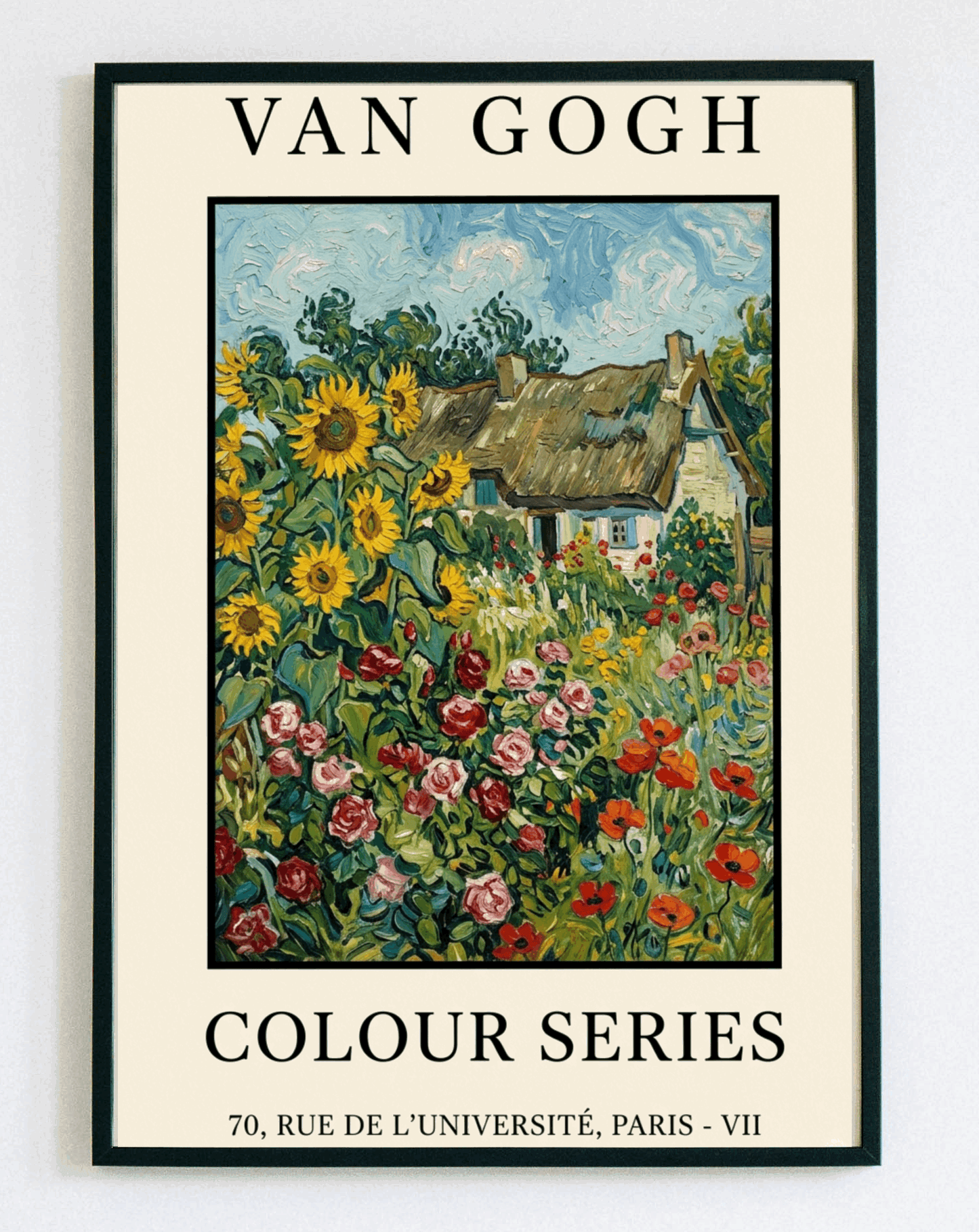 Artystyczny obraz w ramce Van Gogh Garden – nowoczesna grafika kwiatowa inspirowana stylem Vincenta van Gogha do salonu i sypialni – Demarro