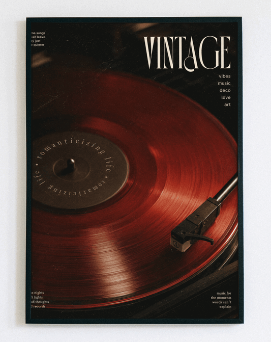 Muzyczny obraz w ramce Vintage Vibes – dekoracja ścienna z napisem w stylu retro do salonu i pokoju muzycznego – Demarro