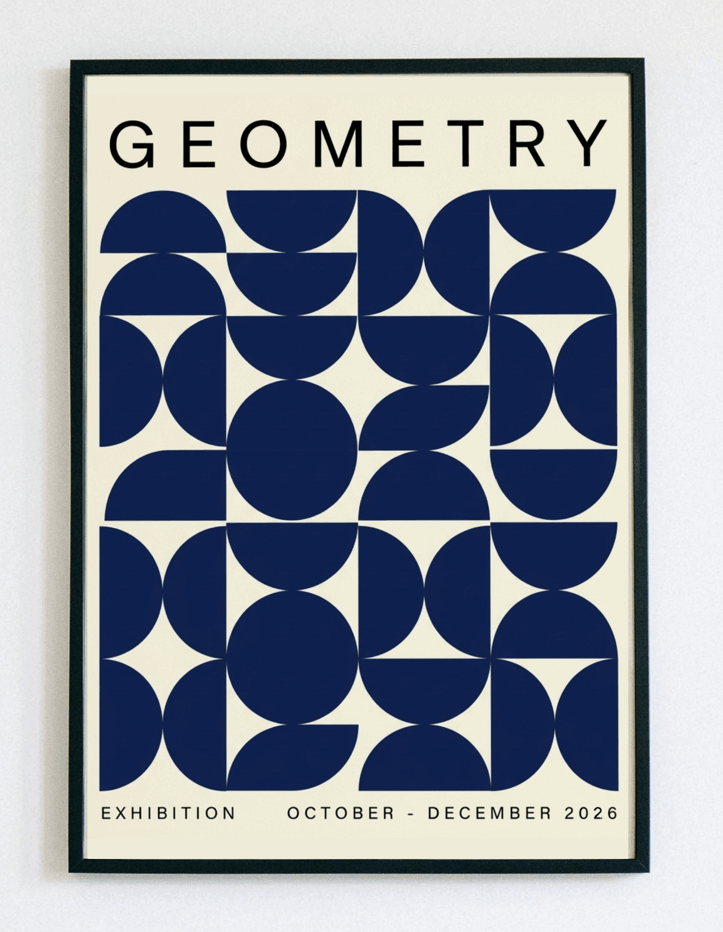 Obraz w ramce "Blue Geometry" – minimalistyczna grafika geometryczna w odcieniach błękitu - obraz w ramce do salonu - Demarro