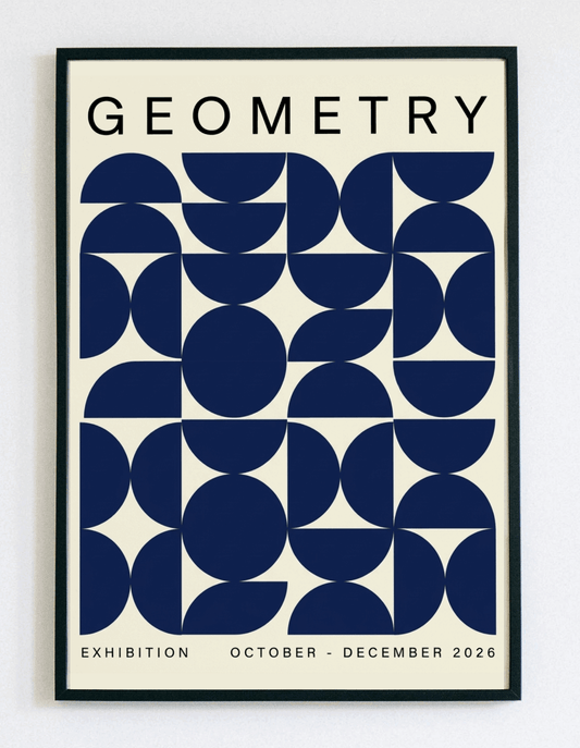 Obraz w ramce "Blue Geometry" – minimalistyczna grafika geometryczna w odcieniach błękitu - obraz w ramce do salonu - Demarro